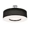 Afx Montclair 24in. Medium Base Semi-Flush Mount, Satin Nickel Finish, Black Shade MCF2432MB-BKSF - alternate 1